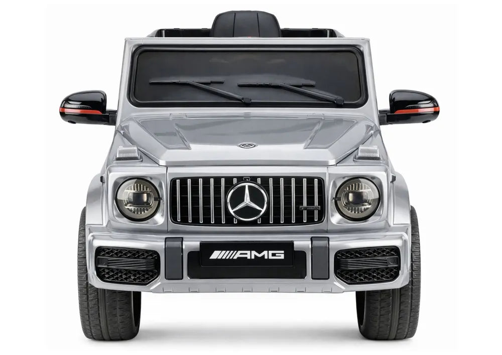 Akumuliatorinis automobilis Mercedes AMG G 63, sidabrinės spalvos, lakuotas