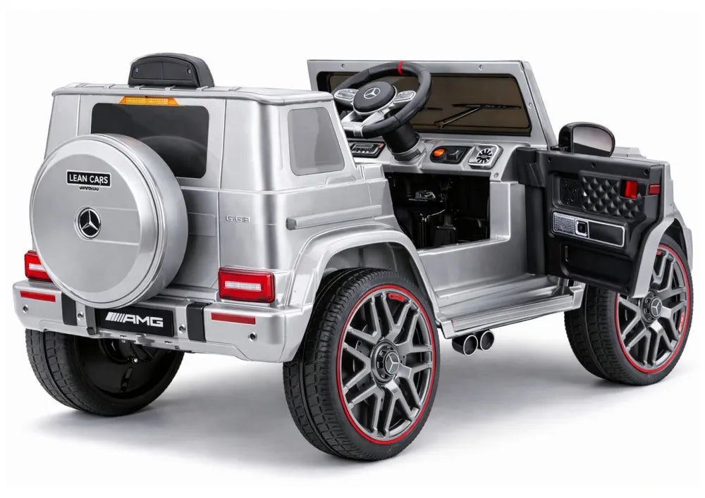 Akumuliatorinis automobilis Mercedes AMG G 63, sidabrinės spalvos, lakuotas