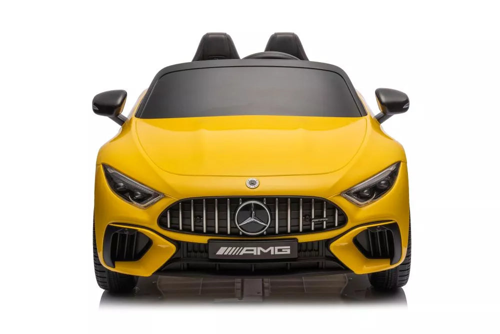 Akumuliatorinis automobilis Mercedes AMG SL63, geltonai dažytas