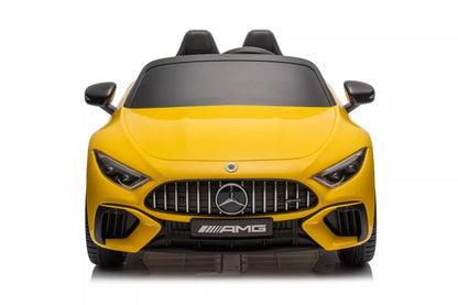 Akumuliatorinis automobilis Mercedes AMG SL63, geltonai dažytas