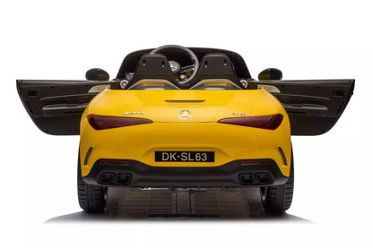 Akumuliatorinis automobilis Mercedes AMG SL63, geltonai dažytas