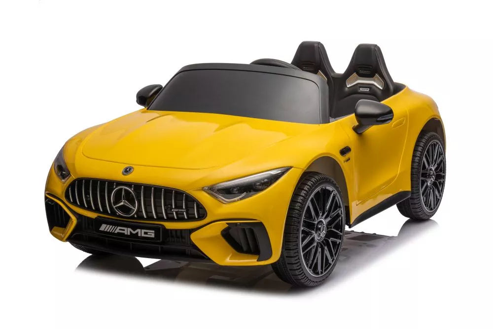 Akumuliatorinis automobilis Mercedes AMG SL63, geltonai dažytas
