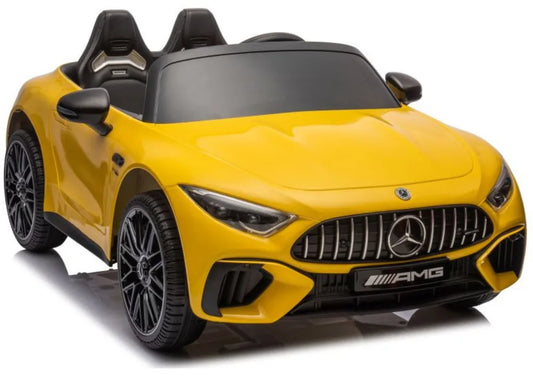 Akumuliatorinis automobilis Mercedes AMG SL63, geltonai dažytas