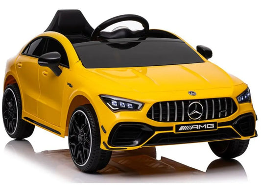 Akumuliatorinis automobilis Mercedes CLA 45s AMG geltonas 4x4