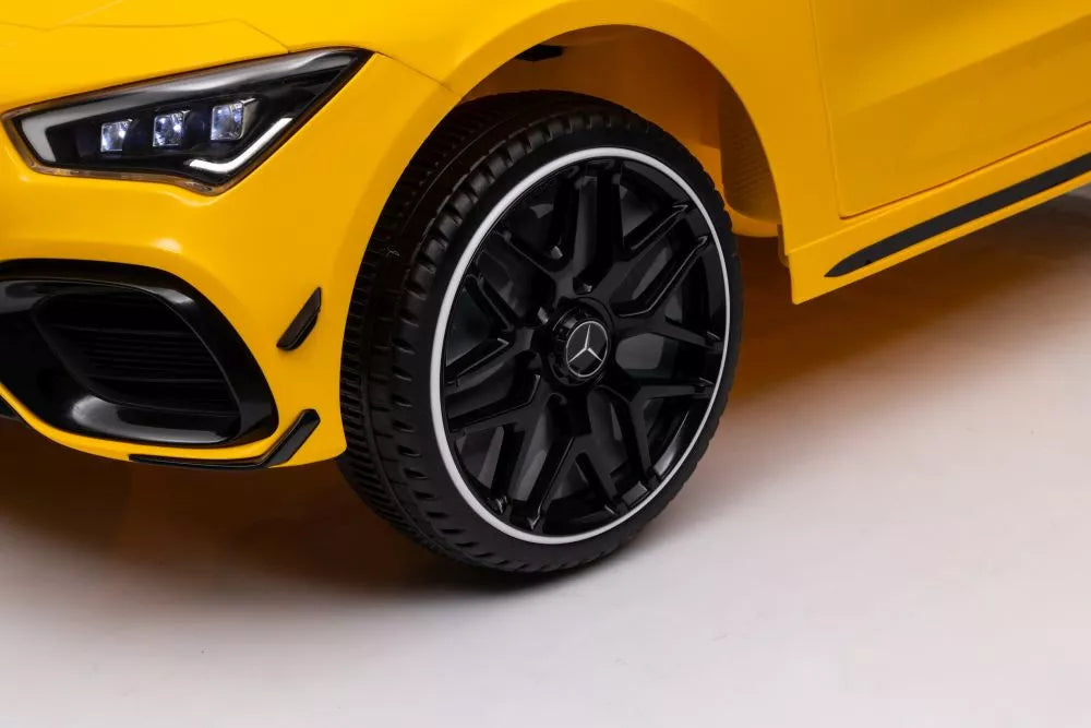 Akumuliatorinis automobilis Mercedes CLA 45s AMG geltonas 4x4