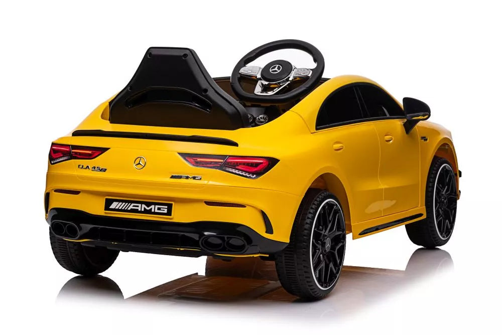 Akumuliatorinis automobilis Mercedes CLA 45s AMG geltonas 4x4