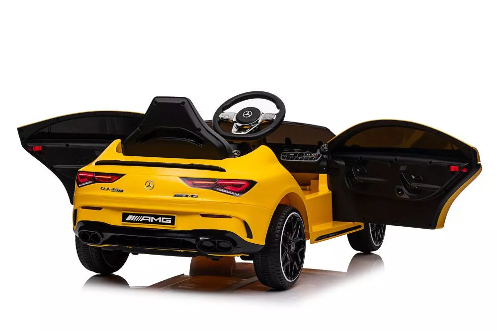 Akumuliatorinis automobilis Mercedes CLA 45s AMG geltonas 4x4