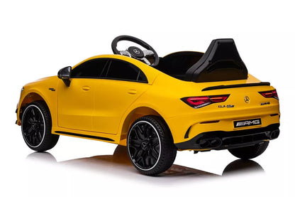 Akumuliatorinis automobilis Mercedes CLA 45s AMG geltonas 4x4