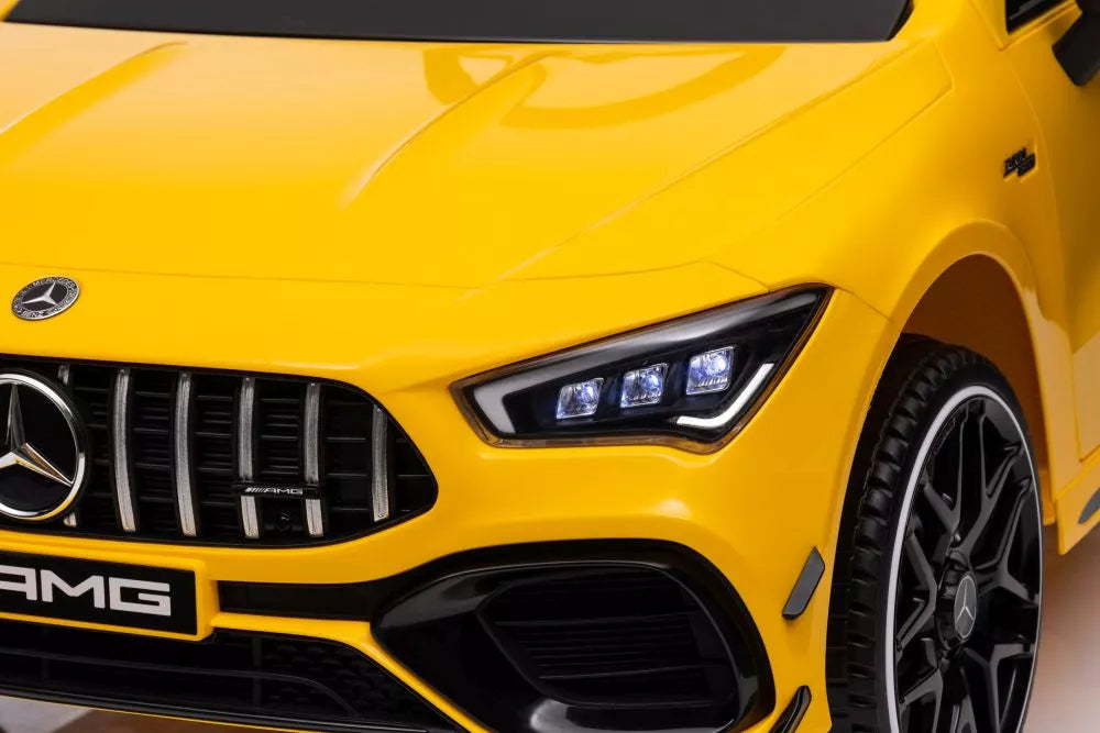 Akumuliatorinis automobilis Mercedes CLA 45s AMG geltonas 4x4