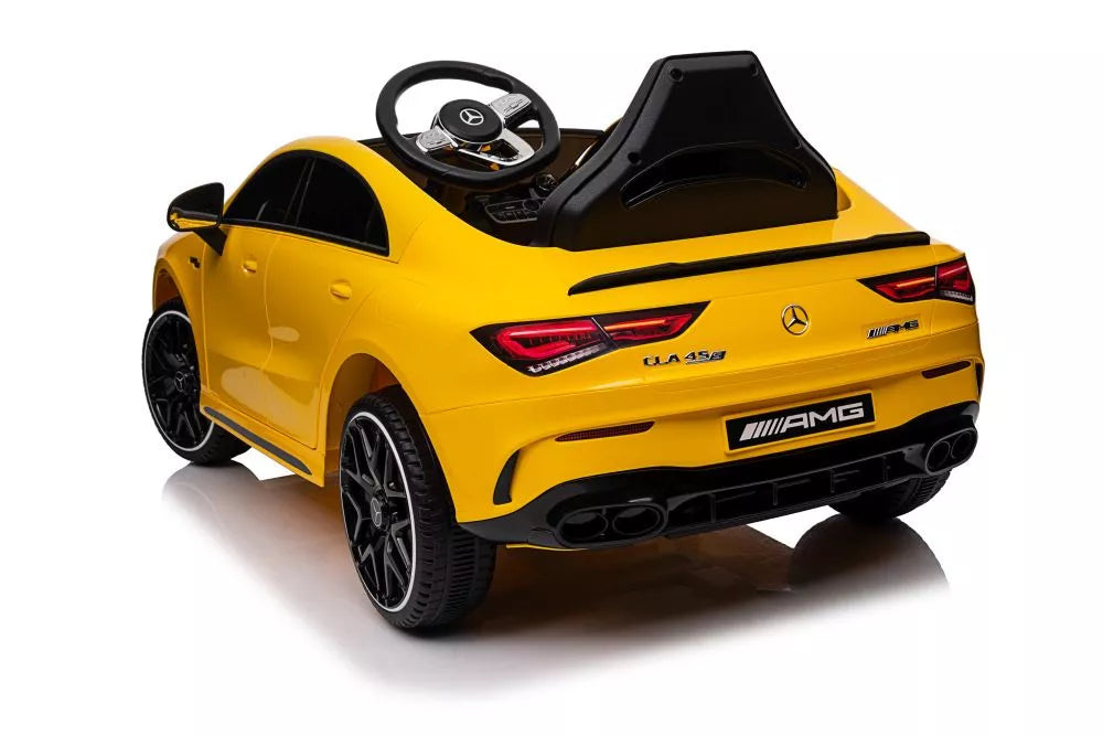 Akumuliatorinis automobilis Mercedes CLA 45s AMG geltonas 4x4
