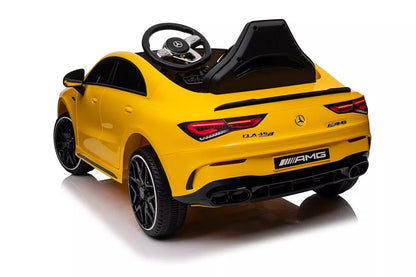 Akumuliatorinis automobilis Mercedes CLA 45s AMG geltonas 4x4