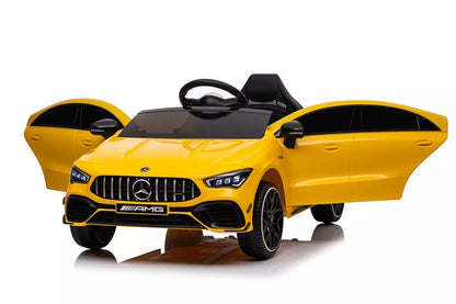Akumuliatorinis automobilis Mercedes CLA 45s AMG geltonas 4x4
