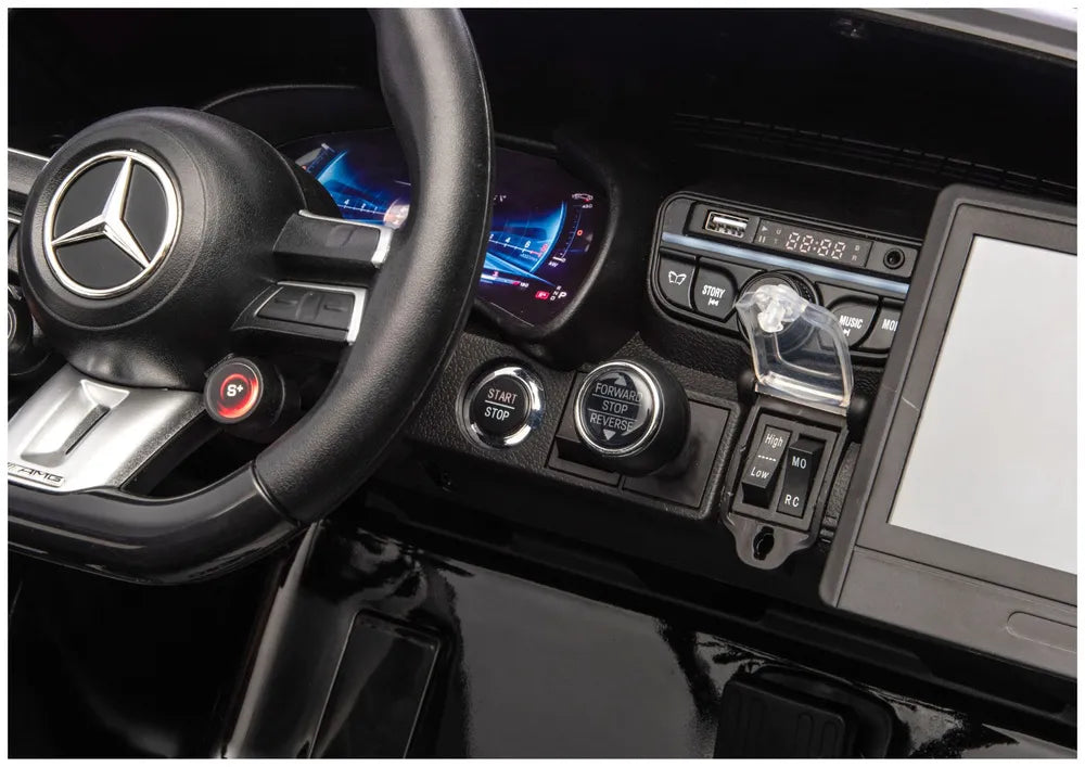 Akumuliatorinis automobilis Mercedes GT63 AMG DK-GT63 24V LCD tylus variklis juodas