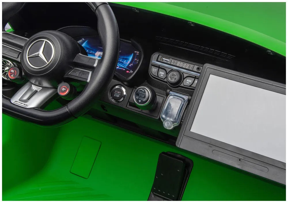Akumuliatorinis automobilis Mercedes GT63 AMG DK-GT63 24V, tylus variklis, matinis žalias