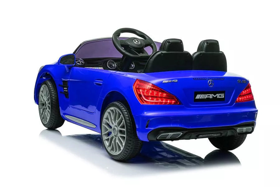 Akumuliatorinis automobilis Mercedes SL65 S, mėlynos spalvos lakuotas, LCD