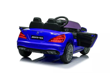 Akumuliatorinis automobilis Mercedes SL65 S, mėlynos spalvos lakuotas, LCD