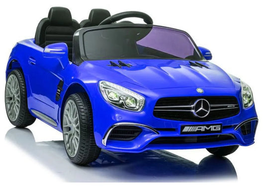 Akumuliatorinis automobilis Mercedes SL65 S, mėlynos spalvos lakuotas, LCD