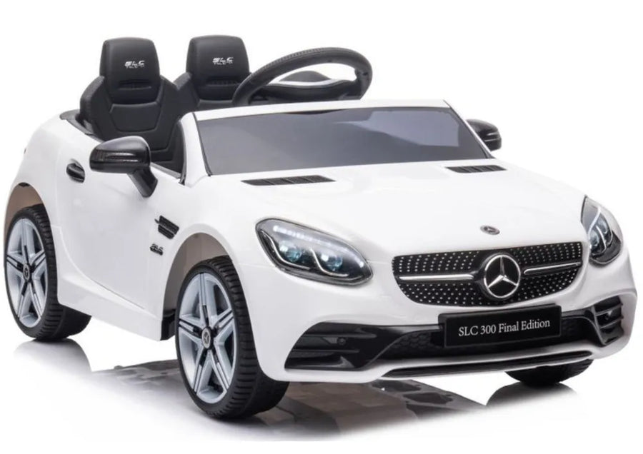 Akumuliatorinis automobilis Mercedes SLC 300, LED žibintai, MP3, nuotolinio valdymo pultas, baltas