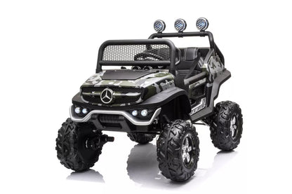 Akumuliatorinis automobilis Mercedes Unimog 4x4 Camo Painted