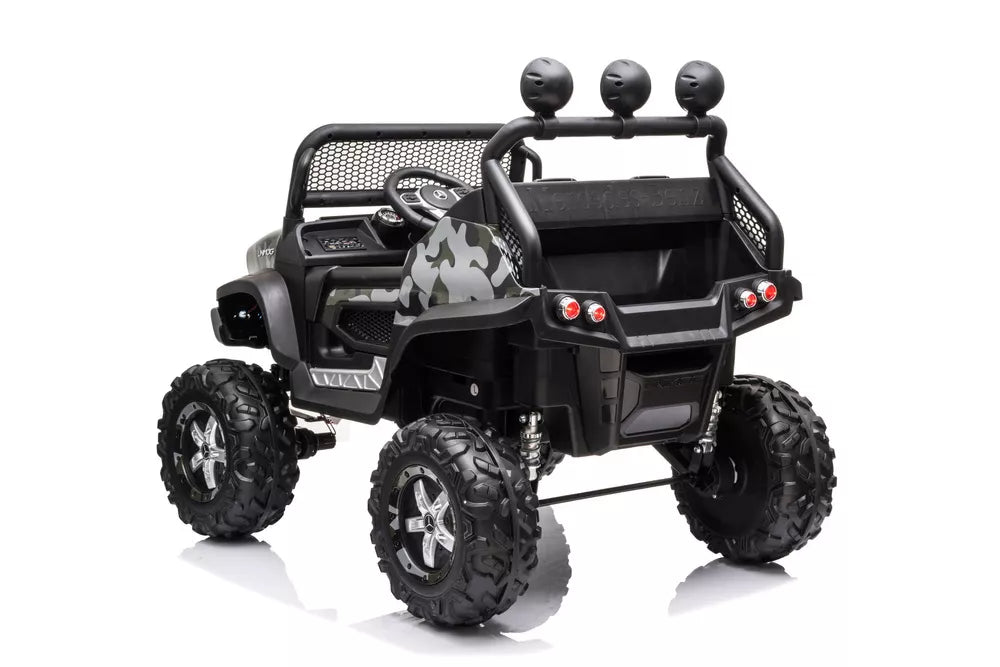 Akumuliatorinis automobilis Mercedes Unimog 4x4 Camo Painted