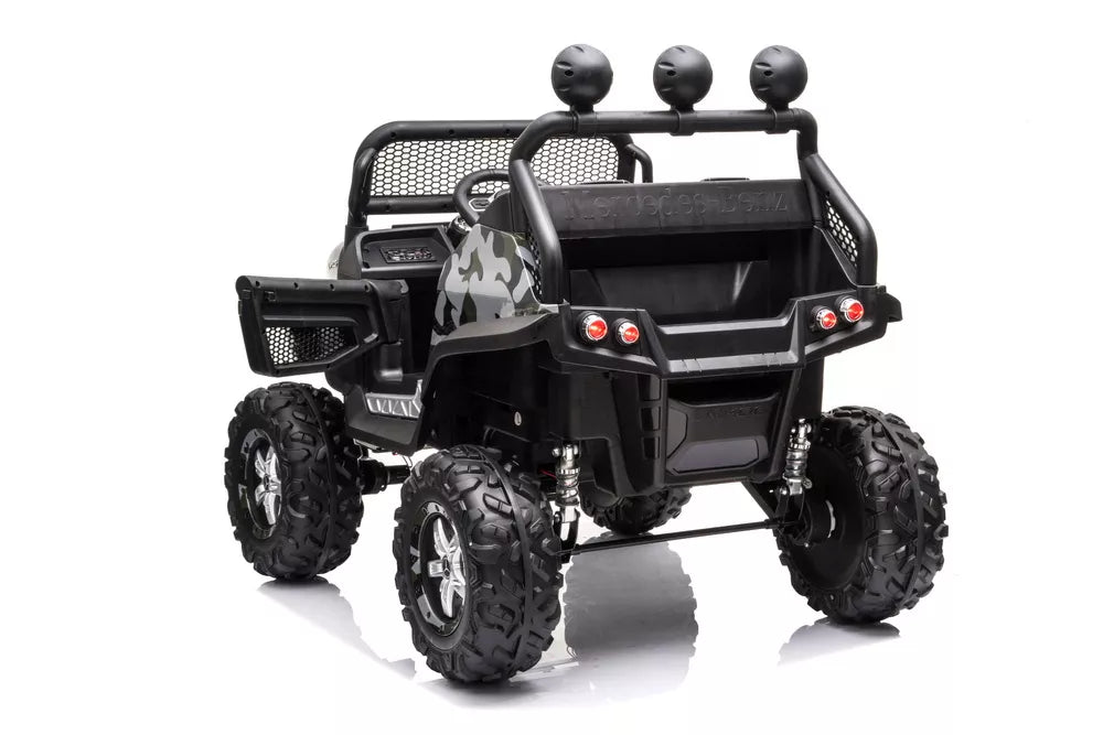 Akumuliatorinis automobilis Mercedes Unimog 4x4 Camo Painted