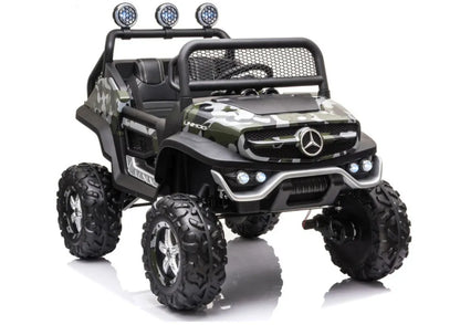 Akumuliatorinis automobilis Mercedes Unimog 4x4 Camo Painted