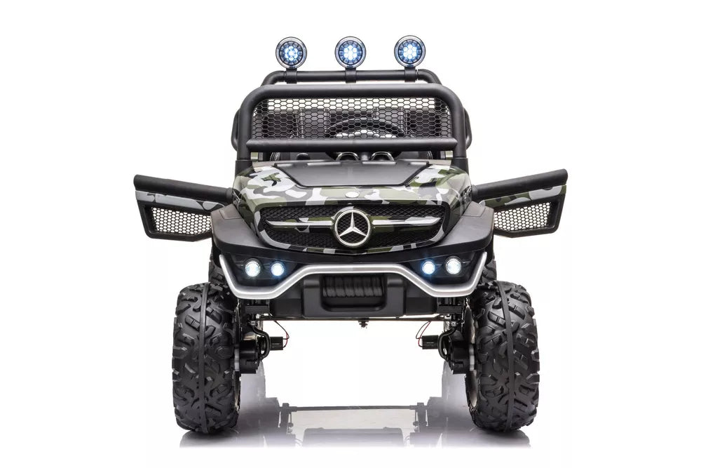 Akumuliatorinis automobilis Mercedes Unimog 4x4 Camo Painted