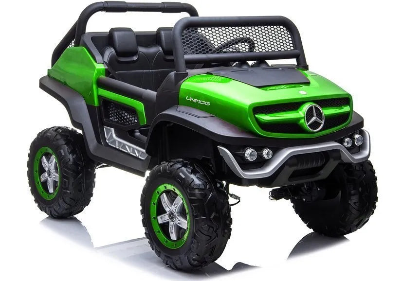 Akumuliatorinis automobilis Mercedes Unimog baltas