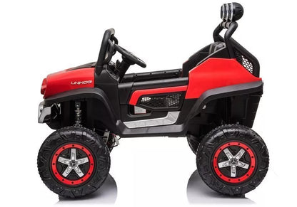 Akumuliatorinis automobilis Mercedes Unimog S raudonas
