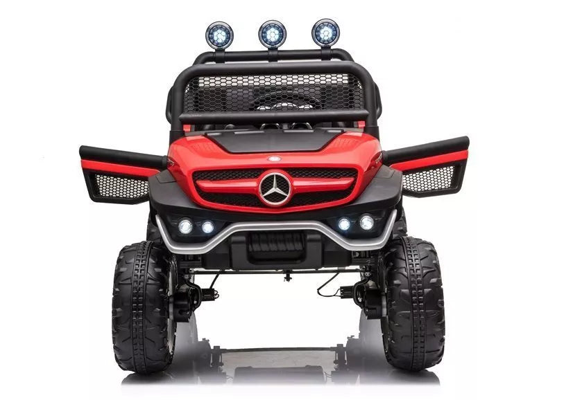 Akumuliatorinis automobilis Mercedes Unimog S raudonas