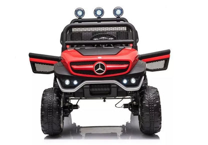 Akumuliatorinis automobilis Mercedes Unimog S raudonas
