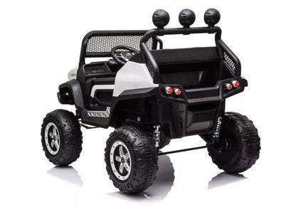 Akumuliatorinis automobilis Mercedes Unimog S su LED žibintais, baltas