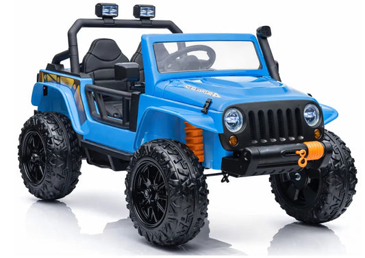 Akumuliatorinis automobilis XB-1118 su nuotolinio valdymo pulteliu, LED žibintais, mėlynas