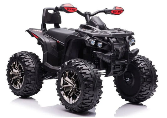Akumuliatorinis keturratis su atlošu QLS-3288, LED žibintai, MP3, juodas