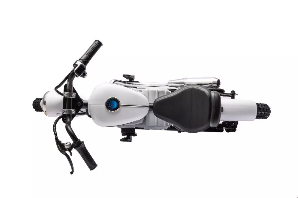 Akumuliatorinis motociklas A9902 36V baltos spalvos