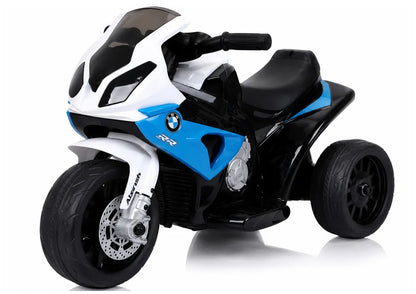 Akumuliatorinis motociklas BMW S1000RR triratis, mėlynas