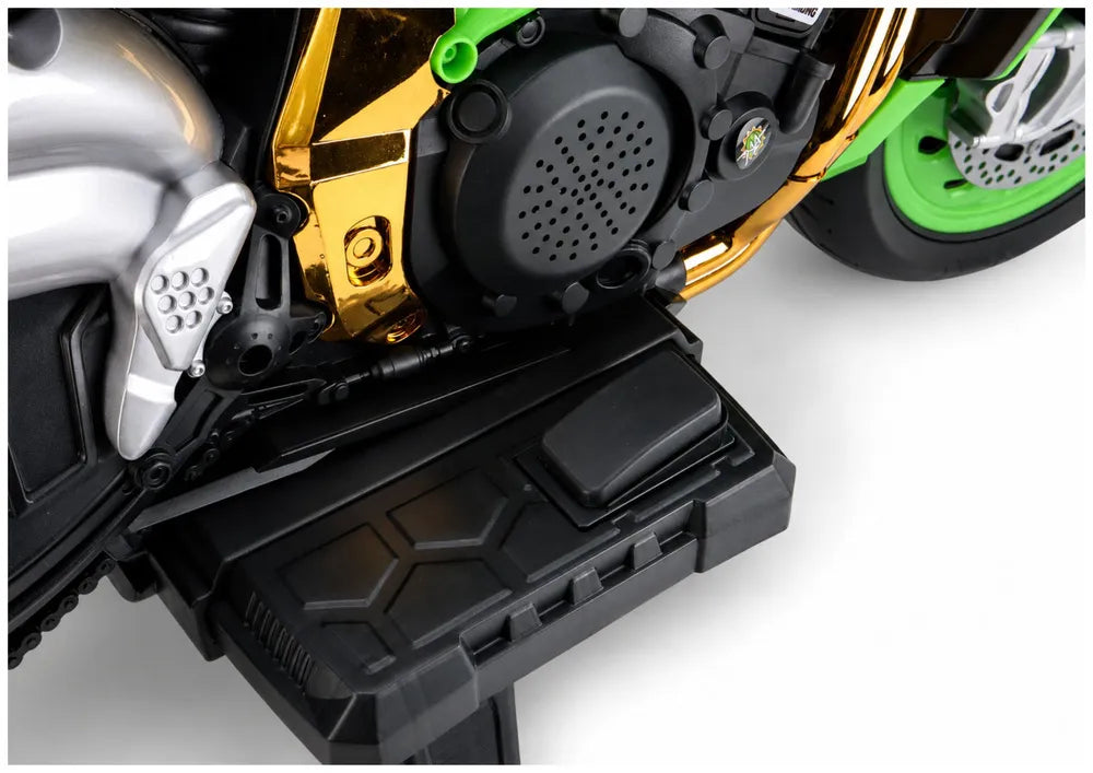 Akumuliatorinis motociklas LEAN CARS XW-07 su LED šviečiančiais ratais, žalias