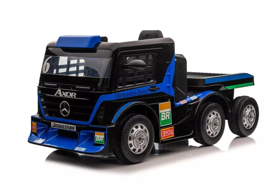 Akumuliatorinis sunkvežimis Mercedes XMX622B su puspriekabe, tamsiai mėlynas, LCD