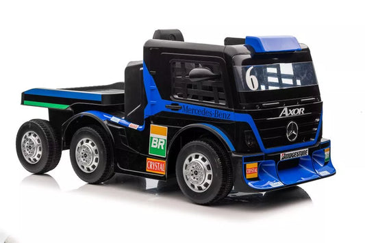Akumuliatorinis sunkvežimis Mercedes XMX622B su puspriekabe, tamsiai mėlynas, LCD