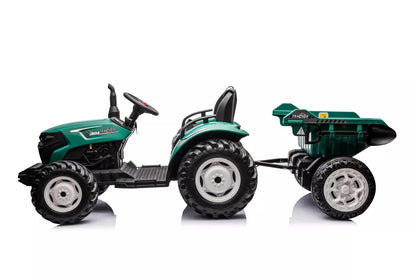 Akumuliatorinis traktorius HC-306 su priekaba, tamsiai žalias, 24V