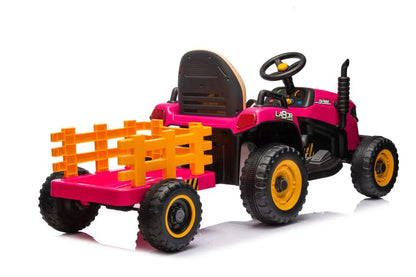 Akumuliatorinis traktorius LEAN CARS BBH-030, rožinis