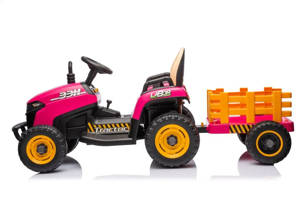 Akumuliatorinis traktorius LEAN CARS BBH-030, rožinis