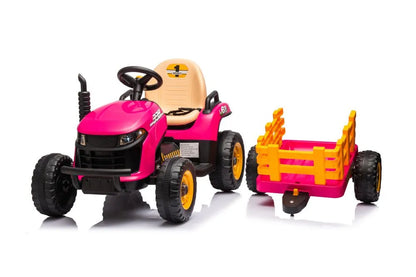 Akumuliatorinis traktorius LEAN CARS BBH-030, rožinis