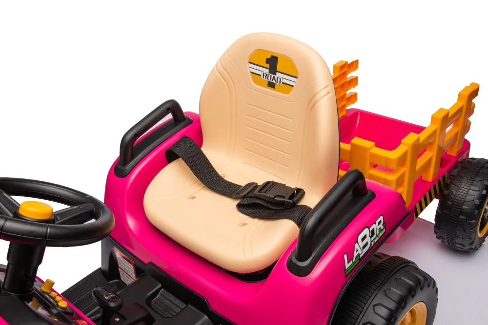 Akumuliatorinis traktorius LEAN CARS BBH-030, rožinis