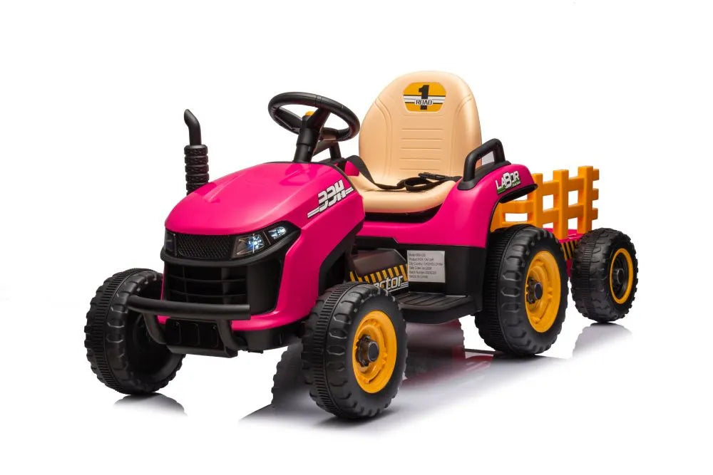 Akumuliatorinis traktorius LEAN CARS BBH-030, rožinis