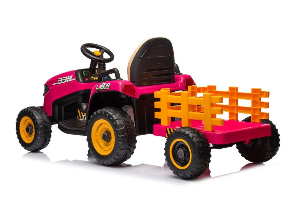 Akumuliatorinis traktorius LEAN CARS BBH-030, rožinis