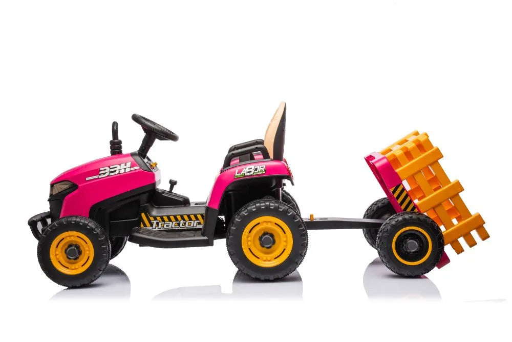 Akumuliatorinis traktorius LEAN CARS BBH-030, rožinis