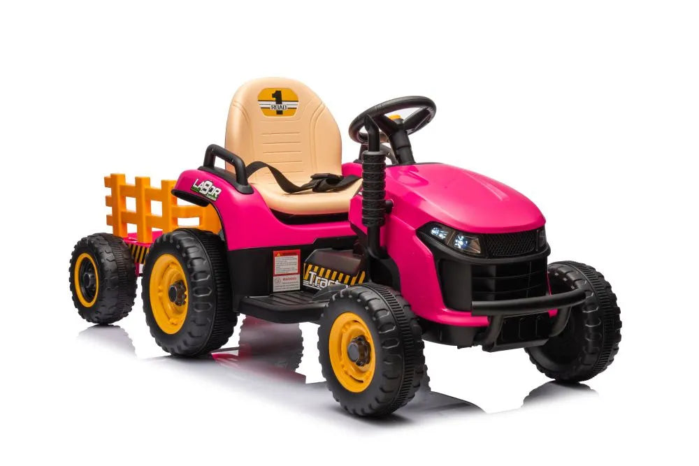 Akumuliatorinis traktorius LEAN CARS BBH-030, rožinis