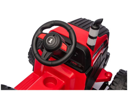 Akumuliatorinis traktorius LEAN CARS CH9959B su priekaba, raudonas, 24V
