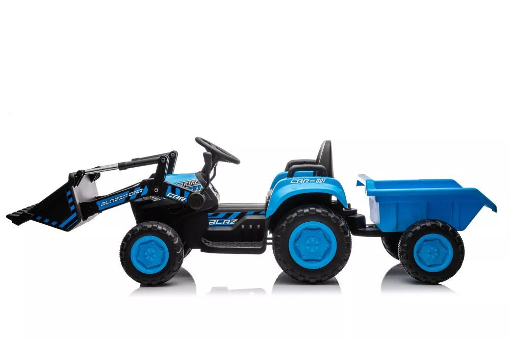 Akumuliatorinis traktorius su kaušu LEAN CARS BW-X002A, mėlynas